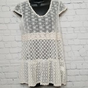 Anthropology / Solitaire lace top, size small